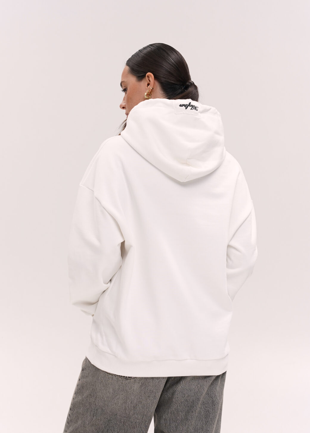 White hoodie NIKOFIRM