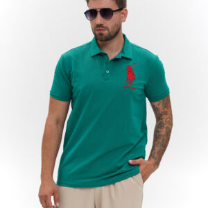 Green polo with embroidery