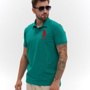 Green polo with embroidery