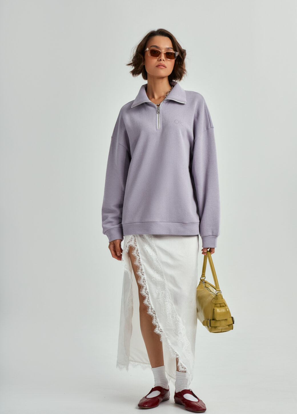 Half-zip sweatshirt TOUCHING GRASS Half-zip sweatshirt TOUCHING GRASS
